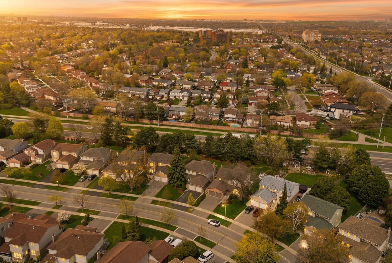 Aerial view of Meadowvale, Mississauga